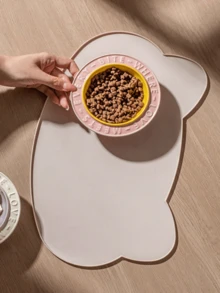 1pc Silicone Pet Feeding Mat, Waterproof Anti-Slip Anti-Splatter Design, Keeps Feeding Area Clean, Easy To Clean, Suitable For Cats And Dogs, Fits Various Bowl Sizes, Helps Keep Floor Dry And Clean - Multicolor - View 8