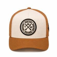 Texas Wind Country Trucker Cap With Curved Brim And Mesh Detail - 駝色 - 查看 2