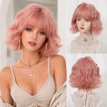 12 Inch Short Wavy Bob Wig, Classic Wine Red Water Wave Bob Wig With Bangs, Heat Resistant Natural Look, Suitable For Daily Wear, Party, Cosplay - Burgundy - View 13