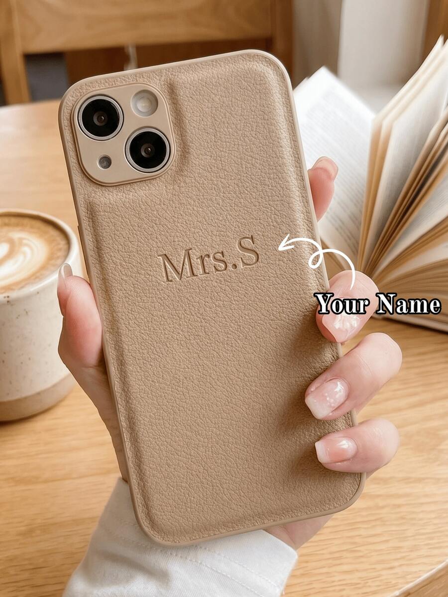 客製化個性化姓名手機殼，適用 11 12 13 14 15 16 17 Pro Max Plus 17 Air 13 12 Mini，韓系奢華 PU 皮革 3D DIY 刻字字母縮寫姓名，適用 X XS XR XS MAX 7 8 Plus，防震手機殼，節日禮物送給愛人、朋友、家人或自己，適用 Galaxy S25 S24 S23 S22 S21 Ultra Plus A55 A54 A53 A52 A34 A33 A32 A15 A14 A13 A12