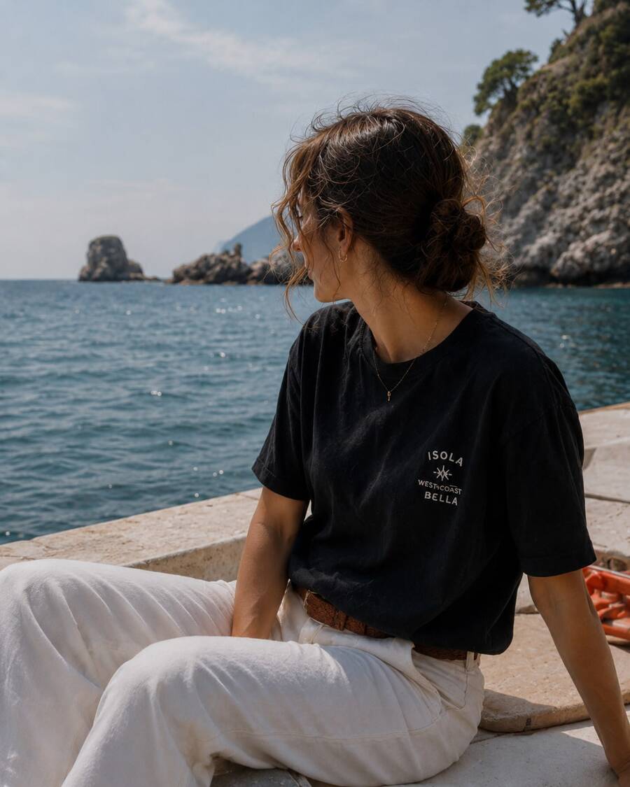 Loose Cotton T-Shirt I From Local Warehouse - 黑色 - 查看 1