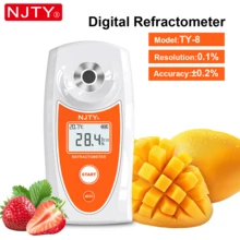 NJTY Digital Refractometer Brix Meter, Portable Digital Sugar Refractometer With HD LCD Screen, Auto Temperature Compensation, Fast 3s Measuring Sugar Tester For Fruit, Juice, Beverage, Vegetables, Home And Industry Use - A - View 12