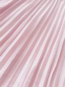 Charming Blush Pink V-Neck Maxi Dress, Half Sleeve Sequin Decorated Bodice, Flowy Pleated Skirt, Suitable For Formal Occasions - Pink - View 7