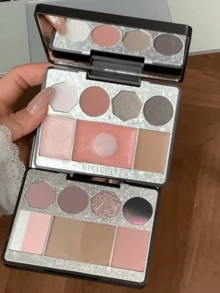 GIRLCULT All-In-One Multi-Function Face Makeup Palette Set, Buildable Natural Blush + Highlighter + Contour + Eyeshadow, Velvet Matte And Shimmer Textures, High Pigment, Long-Lasting 8 Hours, Portable Travel Size, Suitable For Beginners, Gift Set 13g/0.46 Oz. - 07 - View 3