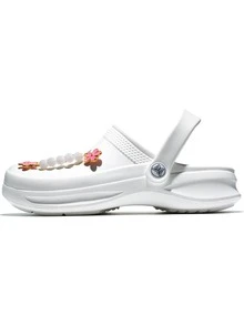 CIVHOM Women's Vibrant Tie-Dye Print Clogs, Soft Lightweight Breathable Non-Slip Comfortable, Suitable For Beach And Garden, All-Season Wear - White - View 6