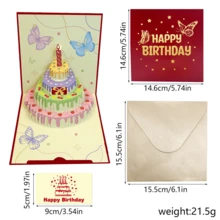 2026新款3D生日祝福卡，送給朋友的完美禮物，3D彩色生日祝福卡，蛋糕與蠟燭設計極簡生日卡，創意高級可折疊生日派對禮物，My Order Delivered，畢業裝飾，禮物，18歲生日派對用品，感謝老師禮物，最佳老師禮物 - 白色 - 查看 22