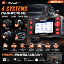 Foxwell NT604 Elite 4 系統 OBD2 汽車診斷掃描儀,引擎 ABS SRS 變速箱故障碼讀取器,相容 1996 年及之後車型 OBD2 EOBD JOBD CAN 協定,終身免費更新,適合技師與男孩的最佳禮物 - 黑色 - 查看 2