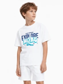 Balabala 2-6 Years Old Children Lightweight Breathable Quick-Dry Comfortable Short Sleeve Sports T-Shirt Unisex Boys Girls Summer Casual Sports Top - White Tone - View 3