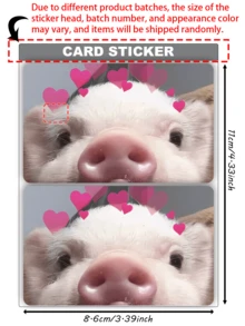 1pc Heart-Shaped Piglet Pattern Credit Card Sticker, Cute Pet Party Birthday Gift, PVC Material Anti-Fingerprint Anti-Scratch Durable, Suitable For Men, Women, Couples, Decorate Debit/Credit Cards, Campus Cards, Transportation Cards - Type a - View 15