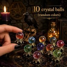 1:12 Miniature Starry Sky Crystal Ball Set, Silver Carved Base + Multi-Color Fillings Crystal Ball, Dollhouse Wizard Study/Bedroom Decor, Photography Scrapbooking DIY Prop - one-size - View 16