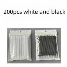20/100支黑白棉棒刷，睫毛接種工具用微型睫毛刷，微孔睫毛刷，一次性微型睫毛刷 - 彩色 - 查看 11