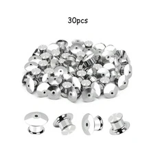 50 piezas de respaldos de pasador con cierre de de metal, diseño de resorte sin herramientas, 0.4 pulgadas para broche/solapa/pin de esmalte, mango antideslizante y antidaño, adecuado para manualidades DIY y distintivos - A - Ver 9