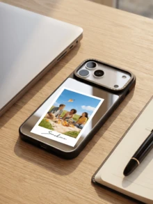 客製化個性化照片設計姓名手機殼 適用於 iPhone 17 16 15 14 13 12 11 Pro Max 銀色鏡面手機殼 防護套 17 Pro Max 時尚設計 完美聖誕禮物 - 黑色 - 查看 5