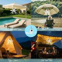 Portable Ceiling Fan, LED Ceiling Fan, Can Be Installed Anywhere. 3600mAh Battery, USB-Rechargeable Fan With Remote Control, 4 Speed Settings, Timer Function And Detachable Design, Suitable For Bedrooms, Outdoor Travel And Camping. - Multicolor - View 10