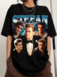 T-Shirt Unisexe Stefan Salvatore Pour Hommes Et Femmes, Motif Vampire Rétro - 樣式1 - 查看 1