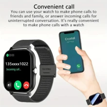 NcmRyu 1.83 Inch Full Screen Smart Watch With Steel Band + Silicone Dual Strap Combination, Compatible With IOS And Android Phones, (Answer/Make Calls), Features Multiple Sports Modes/Massive Watch Faces/Built-In Games/AI Voice Control/Unisex Sports Watch - View 6