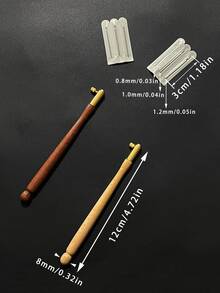Wooden Handle French Embroidery Crochet Hook Set, Equipped With 0.8/1.0/1.2mm Three Interchangeable Needle Heads, Bead Embroidery, Reverse Embroidery, High-End Silk Embroidery And Other Craft Tools, Suitable For Clothing Modification, Lace Handmade And Handmade Jewelry Making, Essential Handmade Accessories For Clothing Decoration Enthusiasts - French Crochet - View 9