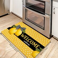 1pc Lemon Print Rug, Summer Fresh Style, Decorative Rug, Bedroom Decor, Small Rug, Rug, Home Decor, Living Room Rug, Living Room Small Rug, Bedroom Rug, Living Room Home Decor, Outdoor Rug, Washable Rug - Multicolor 7 - View 4