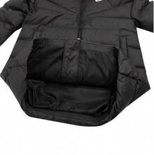Nike Comfortable Casual Versatile Logo Print Stand Collar Hooded Down Jacket For Women - Black - View 2
