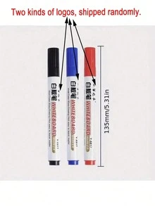 10/20pcs Erasable Whiteboard Markers Large Capacity Teacher Special Blackboard Drawing Board Black Easy Erase Pen (Random Style) - Multicolor - View 3