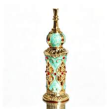Vintage Perfume Bottle:  Green Castle Empty Perfume Bottle  - Fragrance Containers For Essential Oils And Liquids - 1PC - View 1