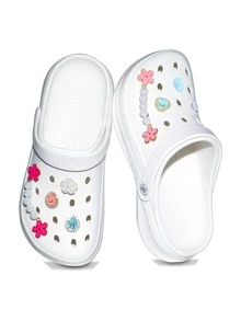 CIVHOM Women's Vibrant Tie-Dye Print Clogs, Soft Lightweight Breathable Non-Slip Comfortable, Suitable For Beach And Garden, All-Season Wear - White - View 3