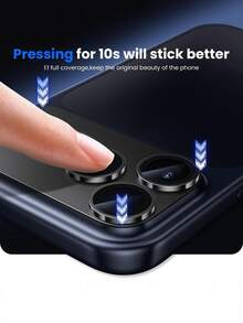 1件相機鏡頭保護膜，相容 iPhone 18 Pro/18 Pro Max/17 Pro Max，9H 鋼化玻璃螢幕保護配件，防指紋、耐刮，可搭配手機殼使用，黑色 - 黑色 - 查看 3