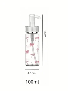 蝴蝶結紋理透明壓式壓克力乳液分裝瓶，100ml、120ml、150ml、200ml多種尺寸可選，瓶身採用透明塑料材質，適用於分裝水性乳液、各種化妝品與化妝水，是旅行與出差理想的便攜容器 - 彩色 - 查看 11