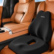 1 Set Oreiller de Cou en Mousse à Mémoire de Forme pour Appuie-tête de Voiture et Coussin de Soutien Lombaire, Soutien Ergonomique du Cou et du Dos, Oreiller de Siège de Voiture Respirant Anti-Fatigue, Accessoire Intérieur de Voiture Universel pour Berlines, SUV, Camions, Cadeau de Voyage Confortable pour la Conduite - Appui-tête et soutien lombaire - Voir 12