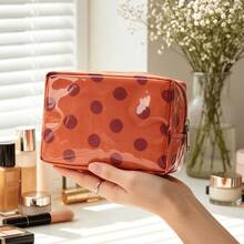 1 pieza Monedero mini de moda con estampado de lunares, bolsa de almacenamiento de contraste de colores para lápiz labial y auriculares, bolsa de almacenamiento pequeña portátil, almacenamiento en el hogar, puede contener lápiz labial, polvo, auriculares, tarjetas, etc., adecuado para el uso diario, viajes, uso personal o como regalo - Multicolor - Ver 2
