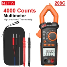 NJTY Digital Clamp Meter 4000 Counts Multimeter Sejati, Penguji Arus Tegangan, Deteksi NCV, Pengujian Kontinuitas Resistansi Kapasitansi Dioda, Alat Pengukur Suhu Frekuensi Siklus Kerja, Dengan Lampu Latar dan Senter - MultiWarna - View 8