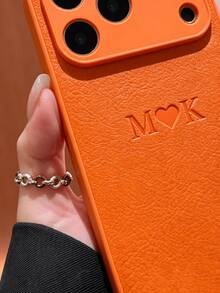 客製化個性化姓名手機殼，適用 11 12 13 14 15 16 17 Pro Max Plus 17 Air 13 12 Mini，韓系奢華 PU 皮革 3D DIY 刻字字母縮寫姓名，適用 X XS XR XS MAX 7 8 Plus，防震手機殼，節日禮物送給愛人、朋友、家人或自己，適用 Galaxy S25 S24 S23 S22 S21 Ultra Plus A55 A54 A53 A52 A34 A33 A32 A15 A14 A13 A12 - 橘色 - 查看 5