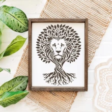 4 pièces Pochoirs de peinture Arbre de Vie Animal, Modèles de gribouillage d'arbre et d'animal lavables et réutilisables, Convient pour les loisirs créatifs DIY et la décoration de la maison - A - Voir 7