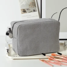 1 Peça Bolsa de Maquiagem Personalizada com Listras Rosa & Azul, Bolsa de Armazenamento Multifuncional de Grande Capacidade e Leve, Presente de Dama de Honra de Casamento, Presente de Proposta de Namorada, Presente de Despedida de Solteira, Presente de Noiva - Multicolorido - Visão 18