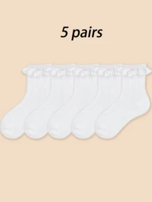 1/2/3/5/6/12 Pairs Lace Trim Cable Knit Lolita Mid-Calf Socks - Multicolor - View 32