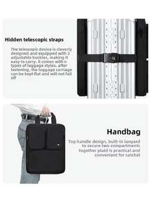 1 pieza Maletín para portátil - Bolso de hombro para portátil 2 en 1, mochila ligera y equipaje portátil, organizador de viaje expandible - Ver 5