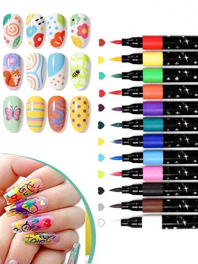 12 piezas Bolígrafos de esmalte de uñas para perros de secado rápido 12 colores Esmalte de uñas para mascotas para perros o gatos Aplicación fácil Esmalte de uñas para perros de secado rápido Esmalte para perros - Excelentes accesorios para perros Juego de esmalte de uñas para cachorros