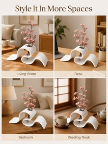 Modern Minimalist 3D Printed Vase, Curved Ribbon Design, Nordic Style Desktop Decor, Suitable For Dried Flowers, Ideal For Home, Office And Living Room - Multicolor - View 7