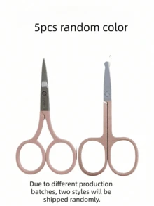 1pc Black Stainless Steel Cross-Stitch Embroidery Scissors, Eyebrow Trimming Small Scissors, Beauty Makeup Tool, Random Packaging Bag - Pink - View 10