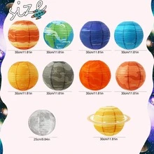 10個太陽系紙燈籠，11.8英吋行星、火箭和土星吊飾，適合兒童外太空主題生日派對、教室、科學主題和太空主題嬰兒派對用品 - 均碼 - 查看 9