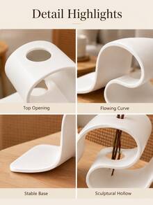 Modern Minimalist 3D Printed Vase, Curved Ribbon Design, Nordic Style Desktop Decor, Suitable For Dried Flowers, Ideal For Home, Office And Living Room - Multicolor - View 10