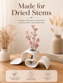 Modern Minimalist 3D Printed Vase, Curved Ribbon Design, Nordic Style Desktop Decor, Suitable For Dried Flowers, Ideal For Home, Office And Living Room - Multicolor - View 9