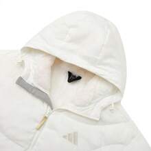 Áo khoác phao có mũ trùm đầu thời trang dòng Daily DOWN của adidas, thoải mái, mềm mại, ấm áp và chống thấm nước, dành cho nữ, màu trắng. - trắng - Xem 5