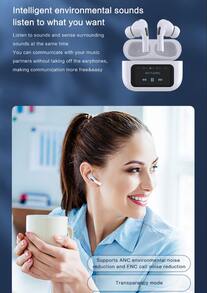 NcmRyu New High-Definition Touch Screen Display, Noise-Canceling Function And Built-In Microphone, Multi-Function Earbuds With Noise-Canceling Wireless Headphones, Ultra-Long Battery Life, Smart Earphones Suitable For Couples, Perfect Valentine's Day Gift. - View 7