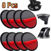 2/4/8pcs Car Dashboard Phone Mount Sticker - Strong Suction Cup Glue Tray Base For GPS & Mobile Phones, Universal Vehicle Accessories Dashboard Installation Organizer Set - A - View 12