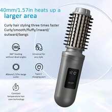 SOKANY Portable Straightening Comb, Dual-Purpose Styling Comb For Straightening And Curling, 30s Fast Heating, 3 Temperature Settings, LCD Digital Display, 2600mAh Long-Lasting Battery, Suitable For All Hair Types, Home/Travel Essential - Multicolor - View 4