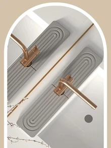 Paperclip-Shaped Grooved Faucet Mat, Diatomaceous Earth Absorbent Quick-Dry Hard Pad For Kitchen Bathroom Sink And Washbasin - 1 SET - View 5