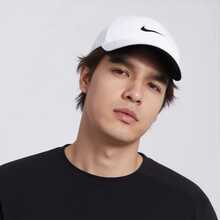 Nike 復古運動透氣拼接舒適柔軟 聚酯纖維（聚酯纖維） 鴨舌帽 男女同款情侶款 - 白色 - 查看 4