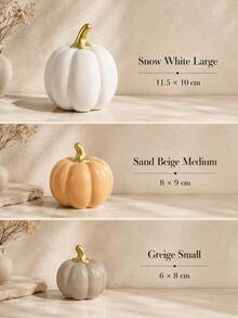 Nordic Cream Resin Pumpkin Decor Set, Scandinavian Neutral Home Decor Accents, Modern Minimalist Desktop Shelf Coffee Table Decoration, Light Luxury Aesthetic Room Decor - 1PC - View 5