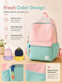Women's Multi-Pocket Nylon Backpack, Designed For College Students; Can Hold Laptop And Books; Portable Design; Features Dedicated Laptop Compartment. - Multicolor - View 9